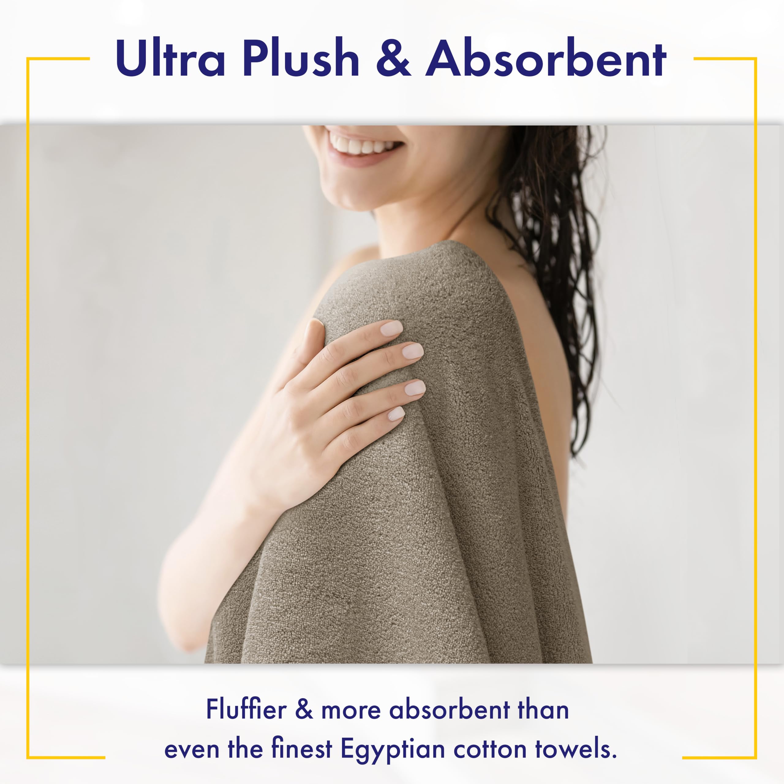 Alusa Home absorbent quick-dry bamboo towels feature a fluffy weave for fast drying.