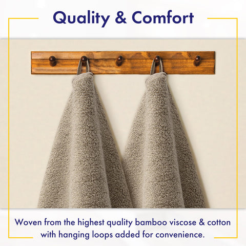Alusa Home odor-resistant bamboo viscose towels stay fresh with everyday use.