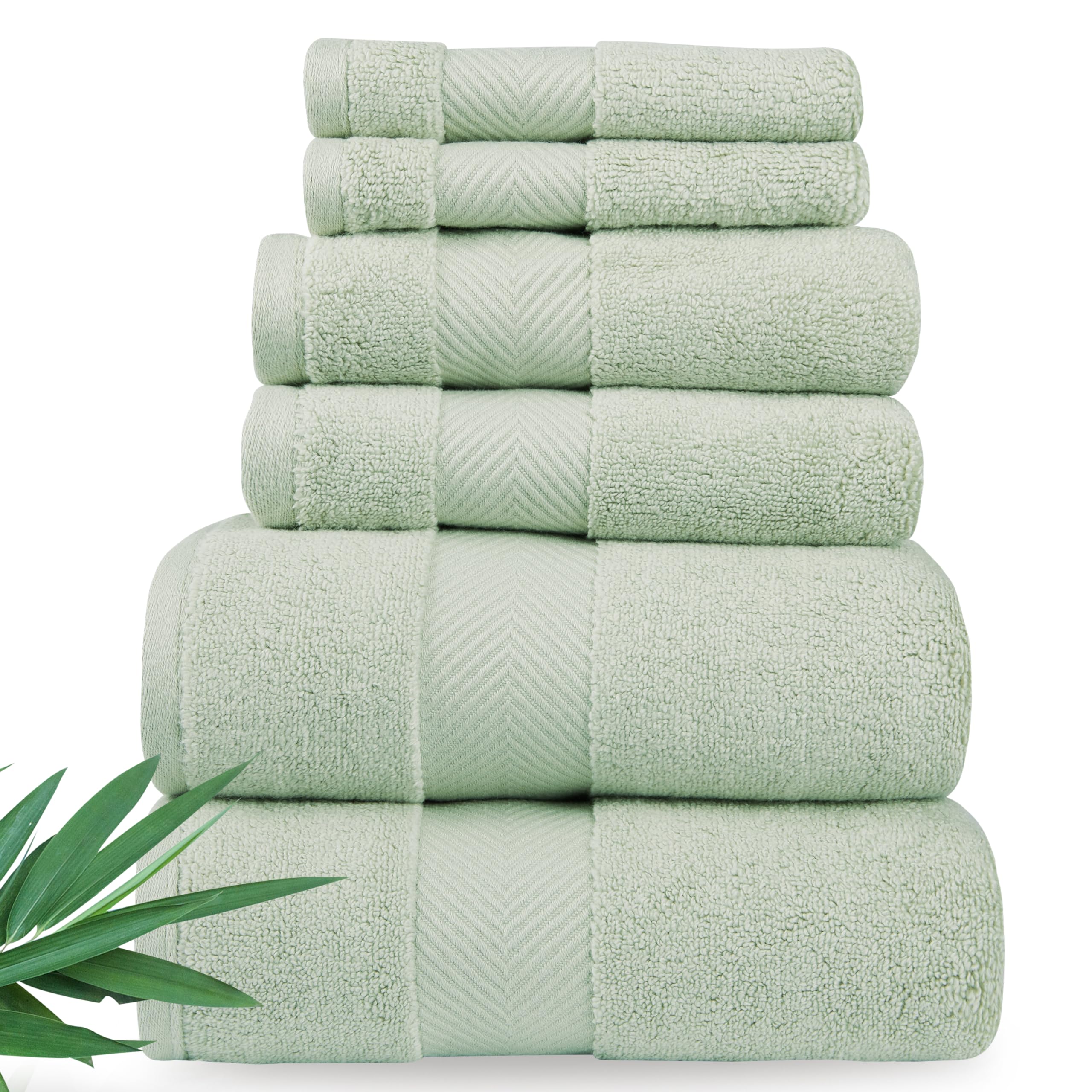 Alusa Home ultra soft bamboo towels six-piece set with plush finish