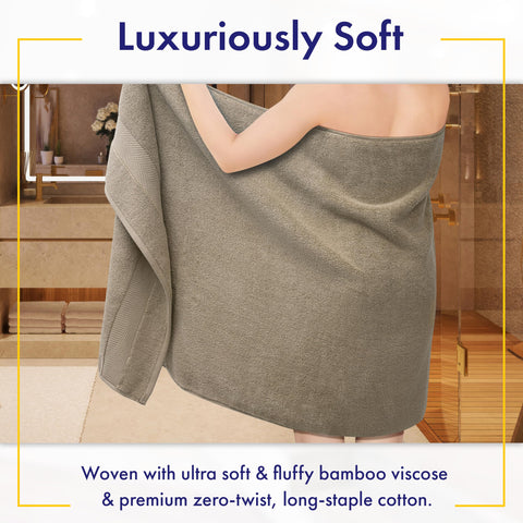 Alusa Home ultra-soft bamboo towels close-up highlights plush texture and skin-friendly comfort.
