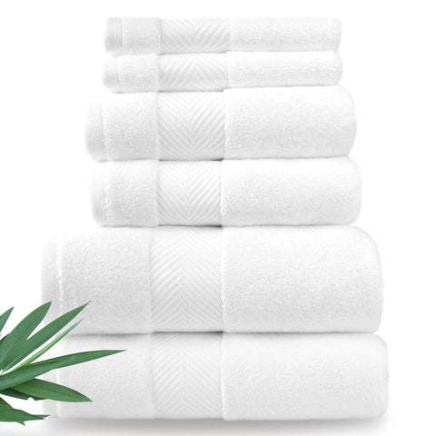 Alusa Home ultra-soft bamboo towels folded, highlighting plush texture for everyday luxury.