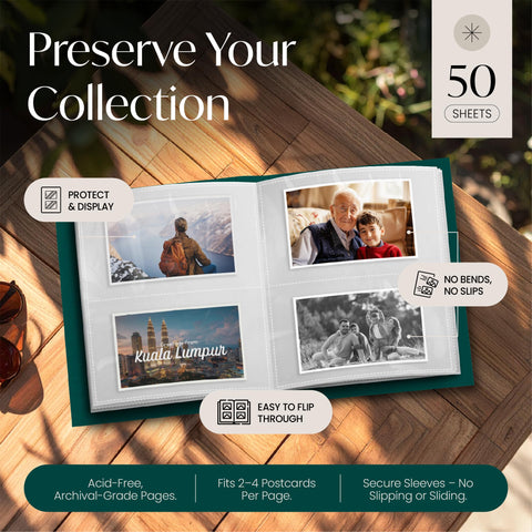 Alvorn postcard pages 200 capacity demonstrates scalable collection storage.