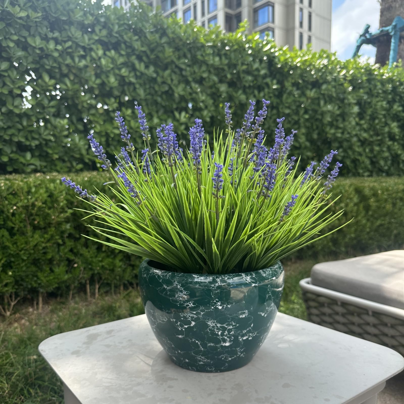 alyptus artificial flowers outdoor 24 bundles on a sunny patio are fade-proof for exterior spaces