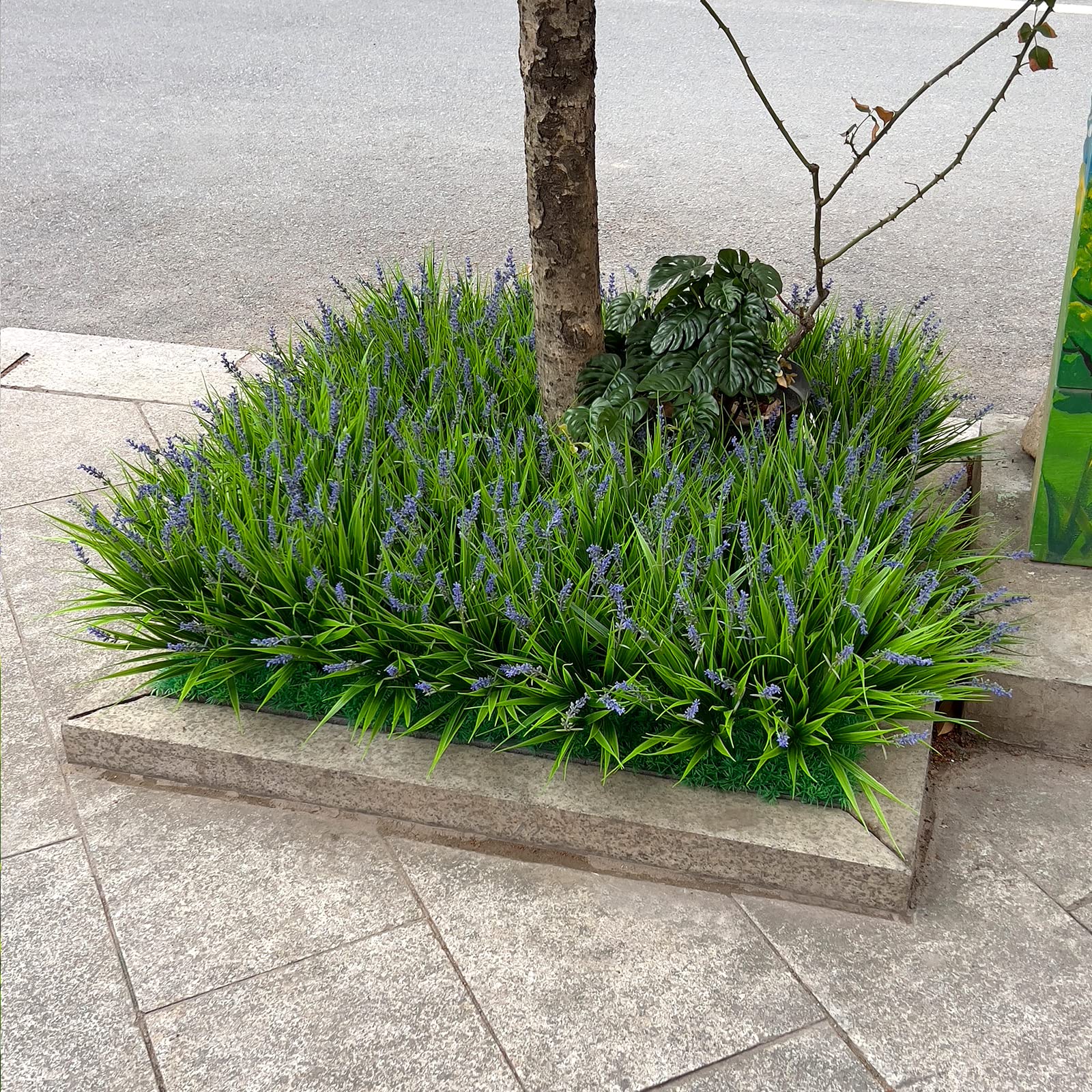 Alyptus front porch decor with artificial plants suitable for weddings and events.
