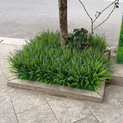 Alyptus front porch decor with artificial plants suitable for weddings and events.