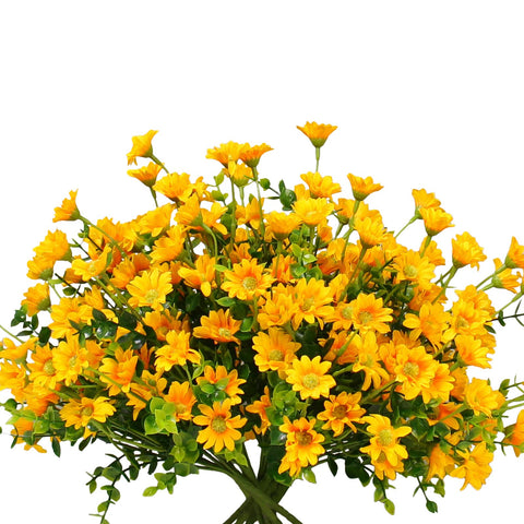 Alyptus yellow artificial flowers eight bundles for vibrant outdoor decor