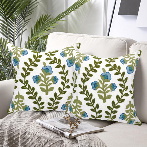 Alysheer floral embroidered pillow cover 18x18 back view shows hidden zipper for easy insertion