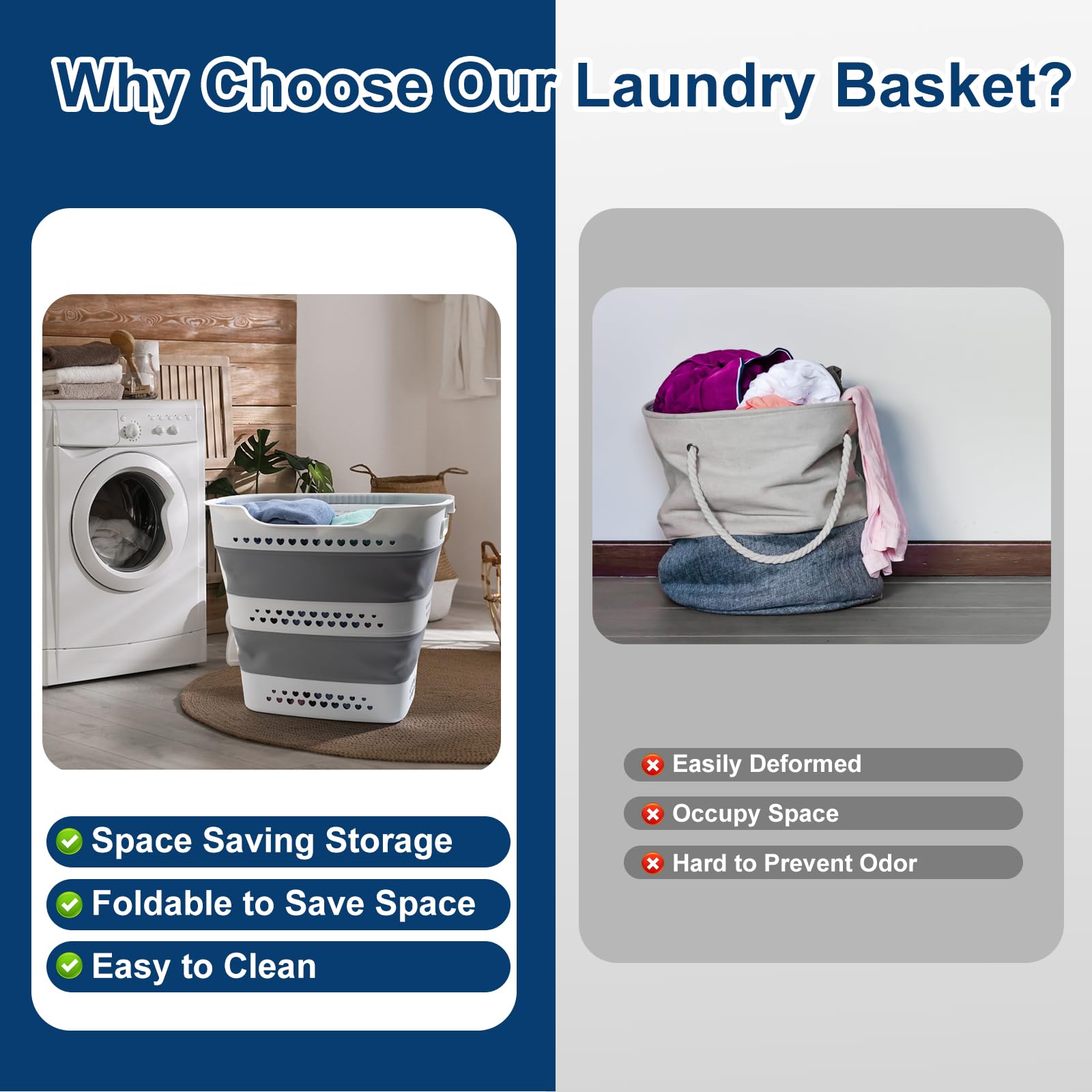 ALYSTER ventilated laundry basket with airflow to reduce odors.