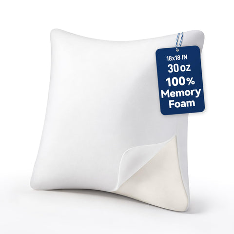 AM AEROMAX memory foam pillow insert close-up showing dense texture and lasting support