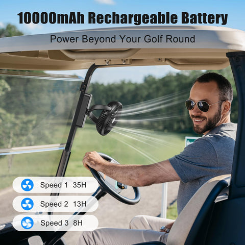 AMACOOL fan head rotated 360 degrees for flexible airflow.