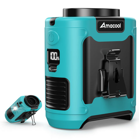 AMACOOL belt clip-on waist fan front view for outdoor cooling