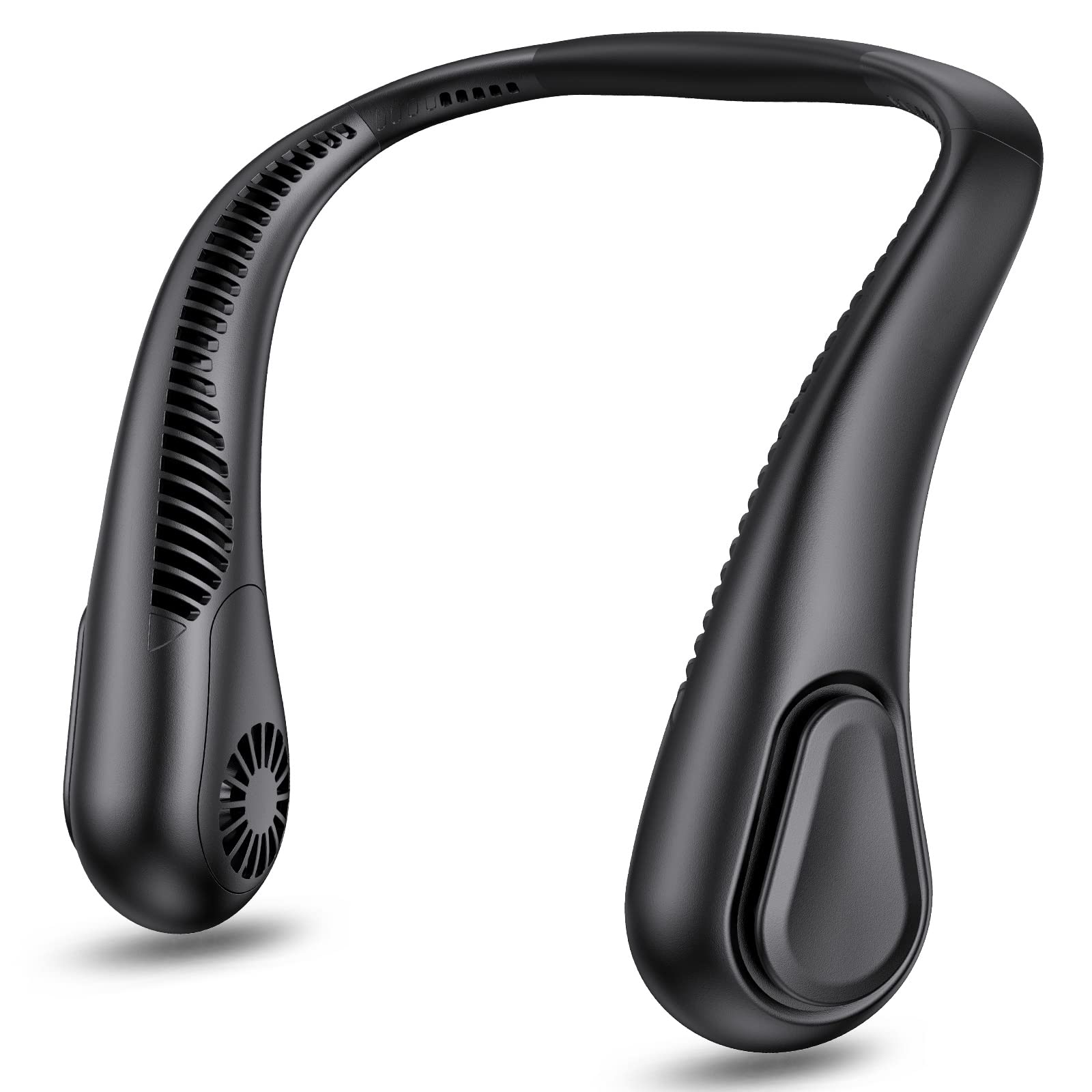 AMACOOL bladeless neck fan operates quietly across three speeds for comfort.