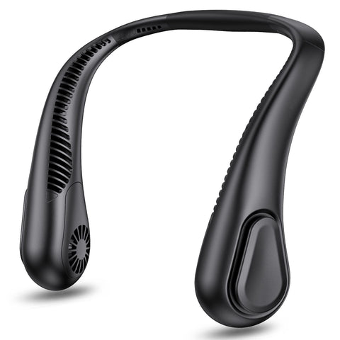 AMACOOL bladeless neck fan operates quietly across three speeds for comfort.