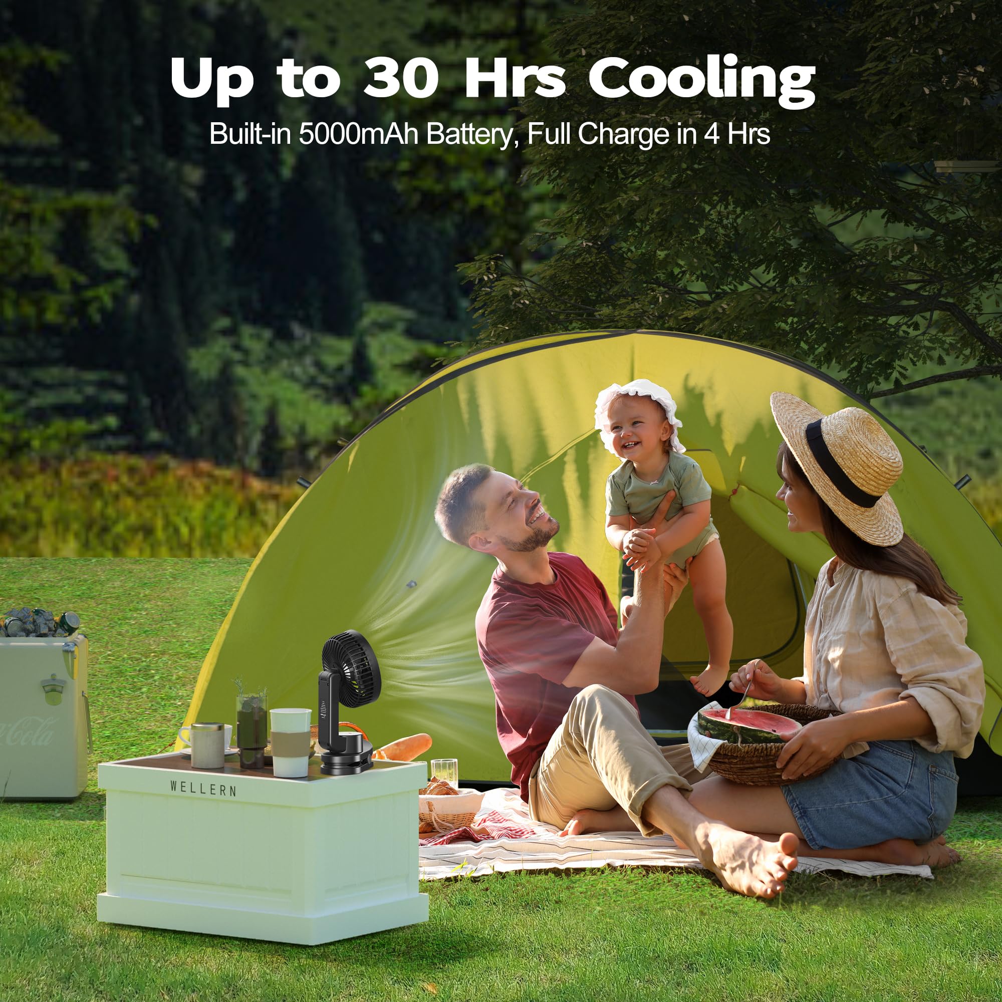AMACOOL desk fan with clip mount enables flexible placement for space-saving cooling
