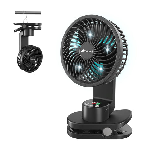 AMACOOL desk fan compact design provides portable cooling on any desk