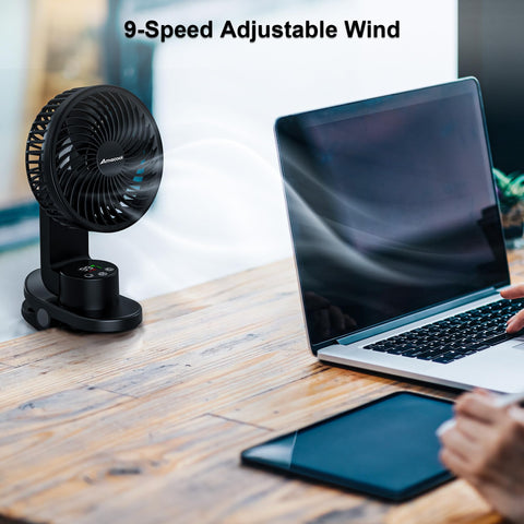 AMACOOL desk fan operates quietly for focused work and restful sleep
