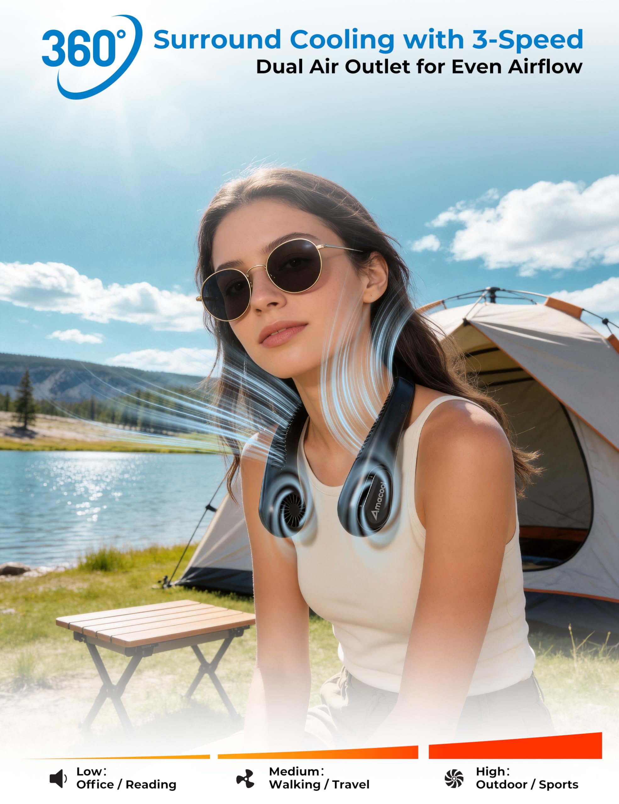 AMACOOL neck fan is travel-friendly and easy to pack.