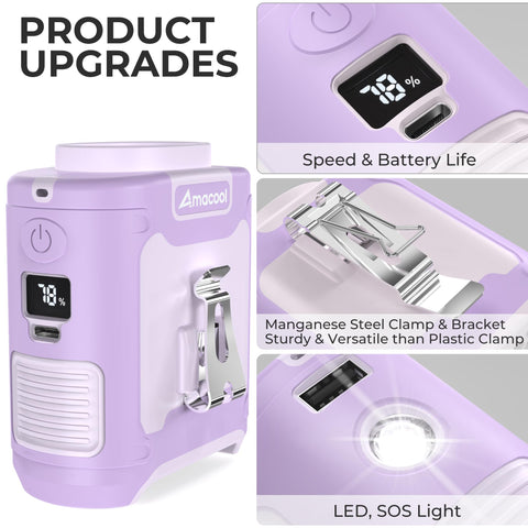 AMACOOL packaging includes USB-C cable for quick charging and ready-to-use
