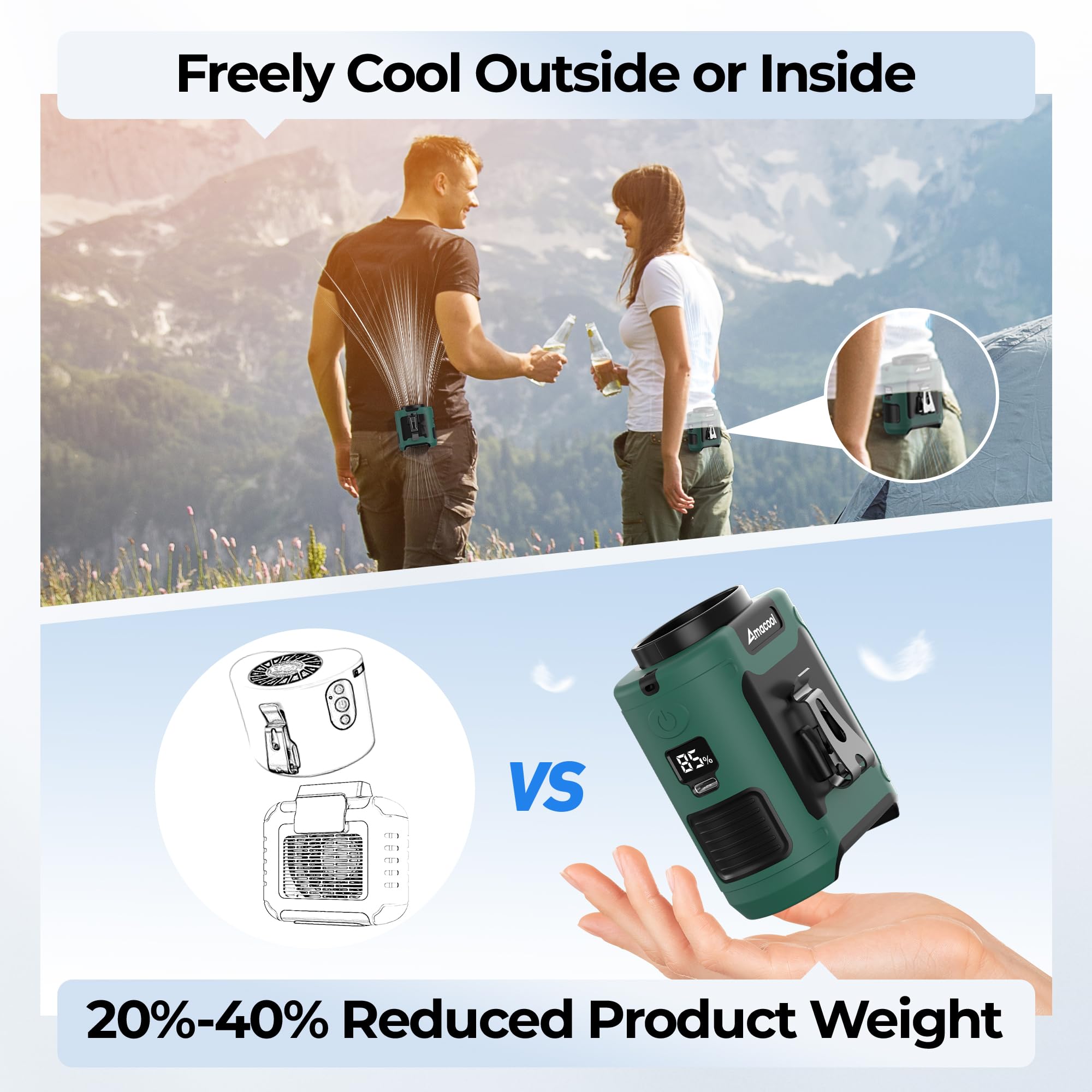 AMACOOL USB-C charging port keeps devices powered on the go.