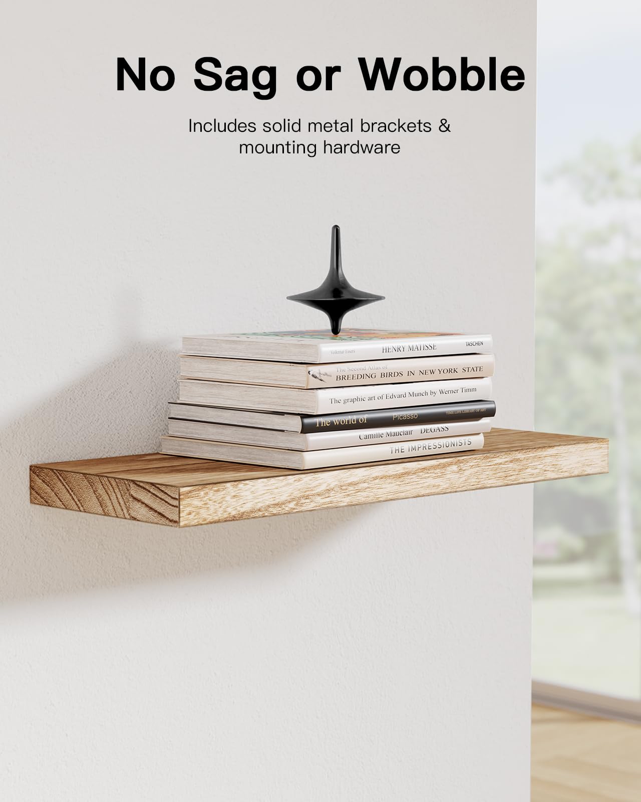 AMADA floating shelves include drilling template for easy precise mounting.