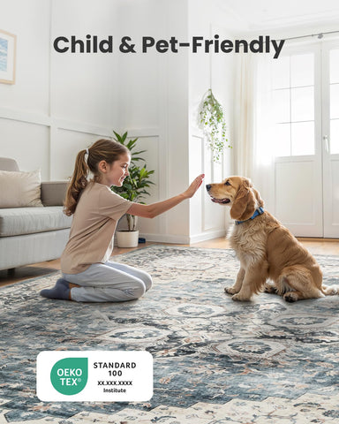 AMADA HOMEFURNISHING 2x6 washable runner rug edge-binding closeup, durable finish.