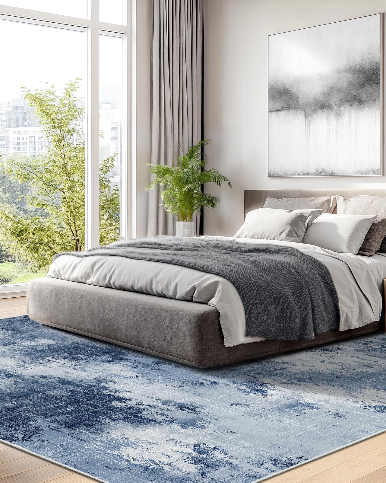 AMADA HOMEFURNISHING 8x10 rug durable edge stitching supports high-traffic areas
