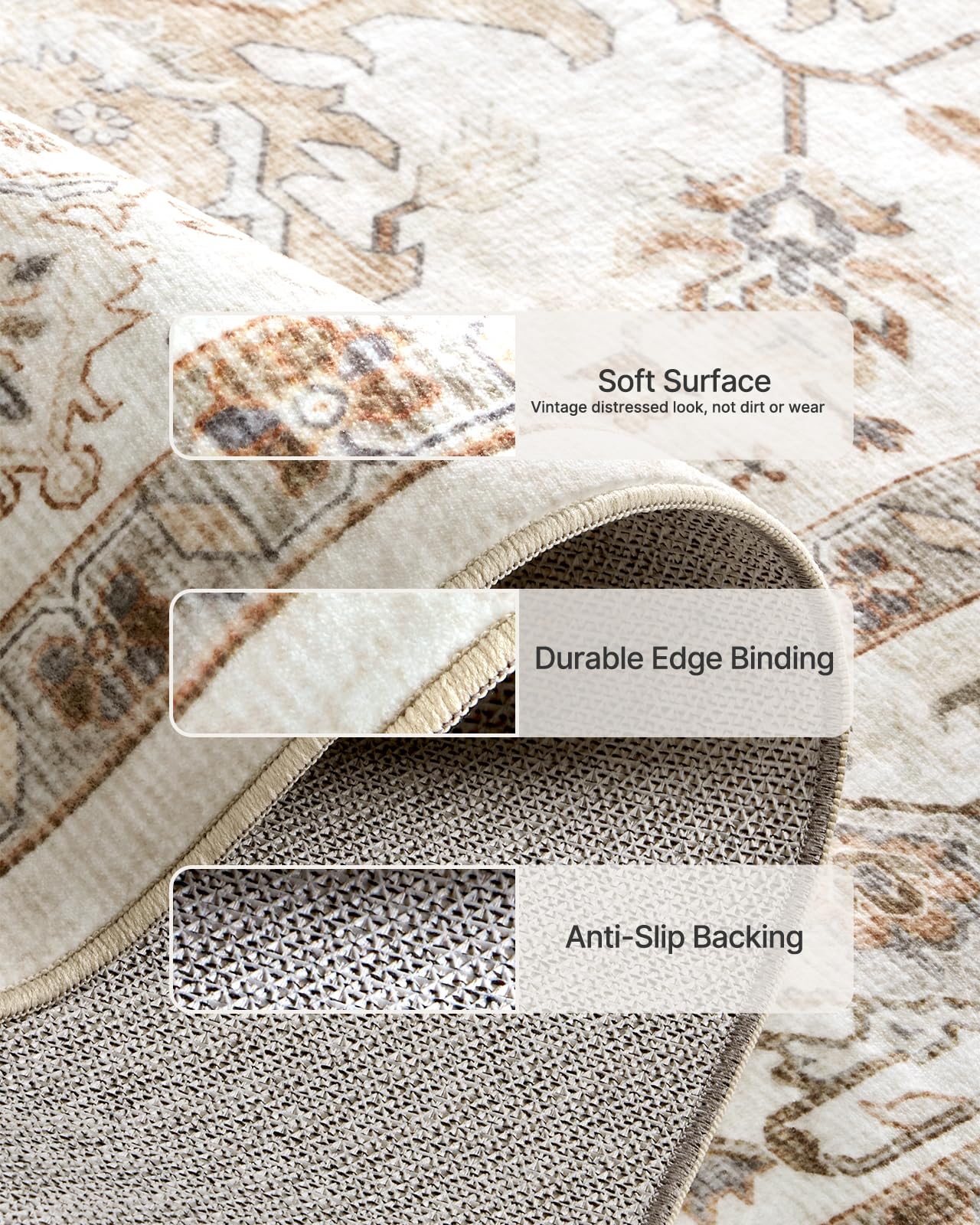 AMADA HOMEFURNISHING Amada rug has soft texture and high-density pile underfoot