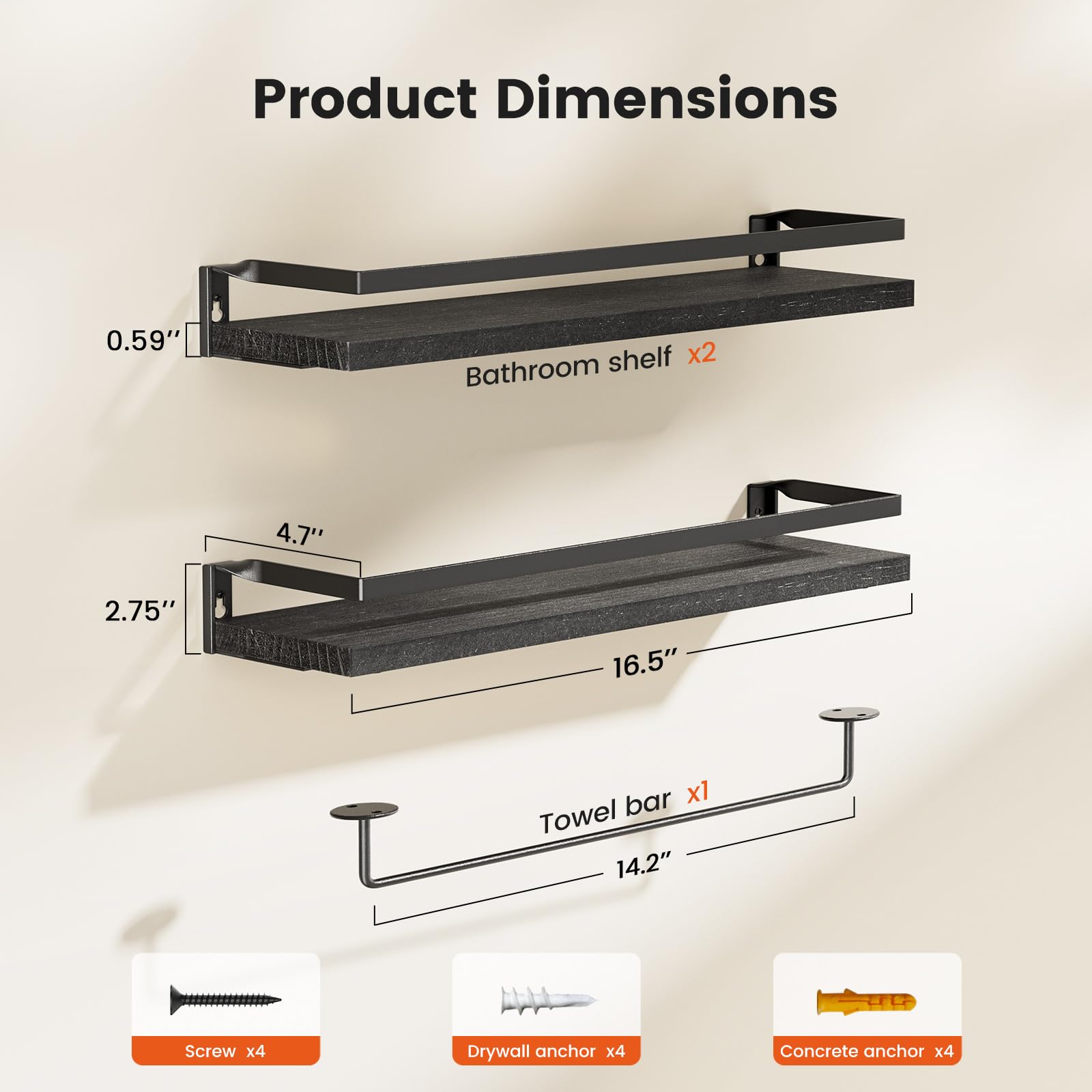 AMADA HOMEFURNISHING AMFS01B detachable-towel-bar enables flexible towel storage
