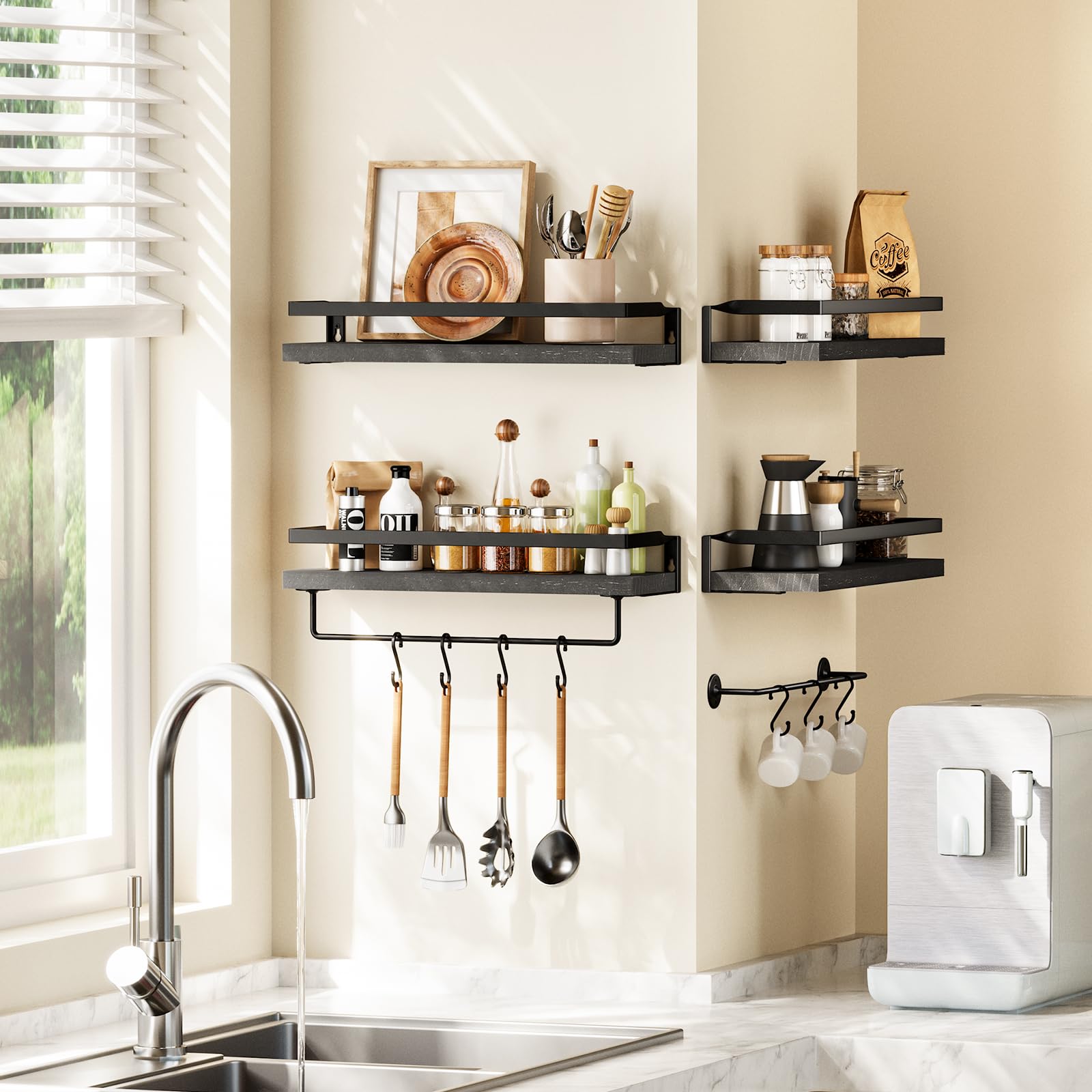 AMADA HOMEFURNISHING AMFS01B wall-mount-installation offers quick, secure setup