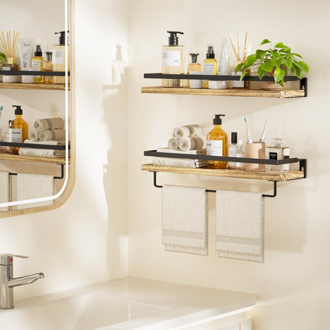 AMADA HOMEFURNISHING bathroom shelves floating in a living space highlight minimalist design.