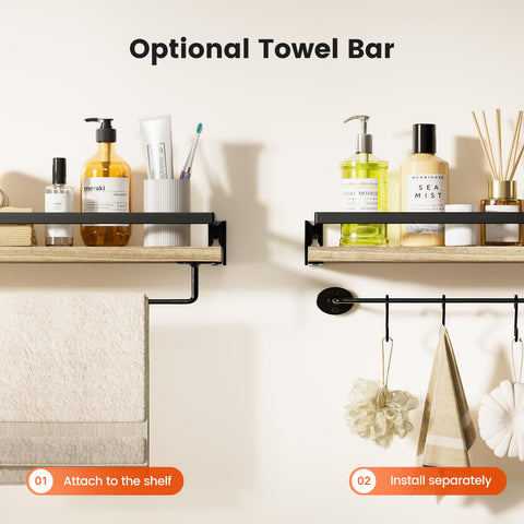 AMADA HOMEFURNISHING bathroom shelves three-side guard helps prevent items from tipping.