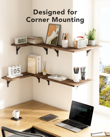AMADA HOMEFURNISHING corner shelves enhance bedroom or living room decor.