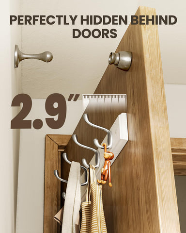 AMADA HOMEFURNISHING coat rack wall mount 2-pack white packaging box presentation
