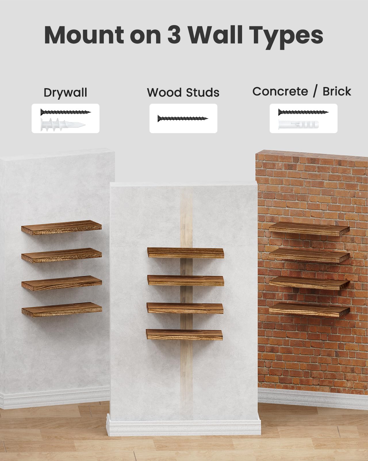 AMADA HOMEFURNISHING concealed mounting design for seamless floating look
