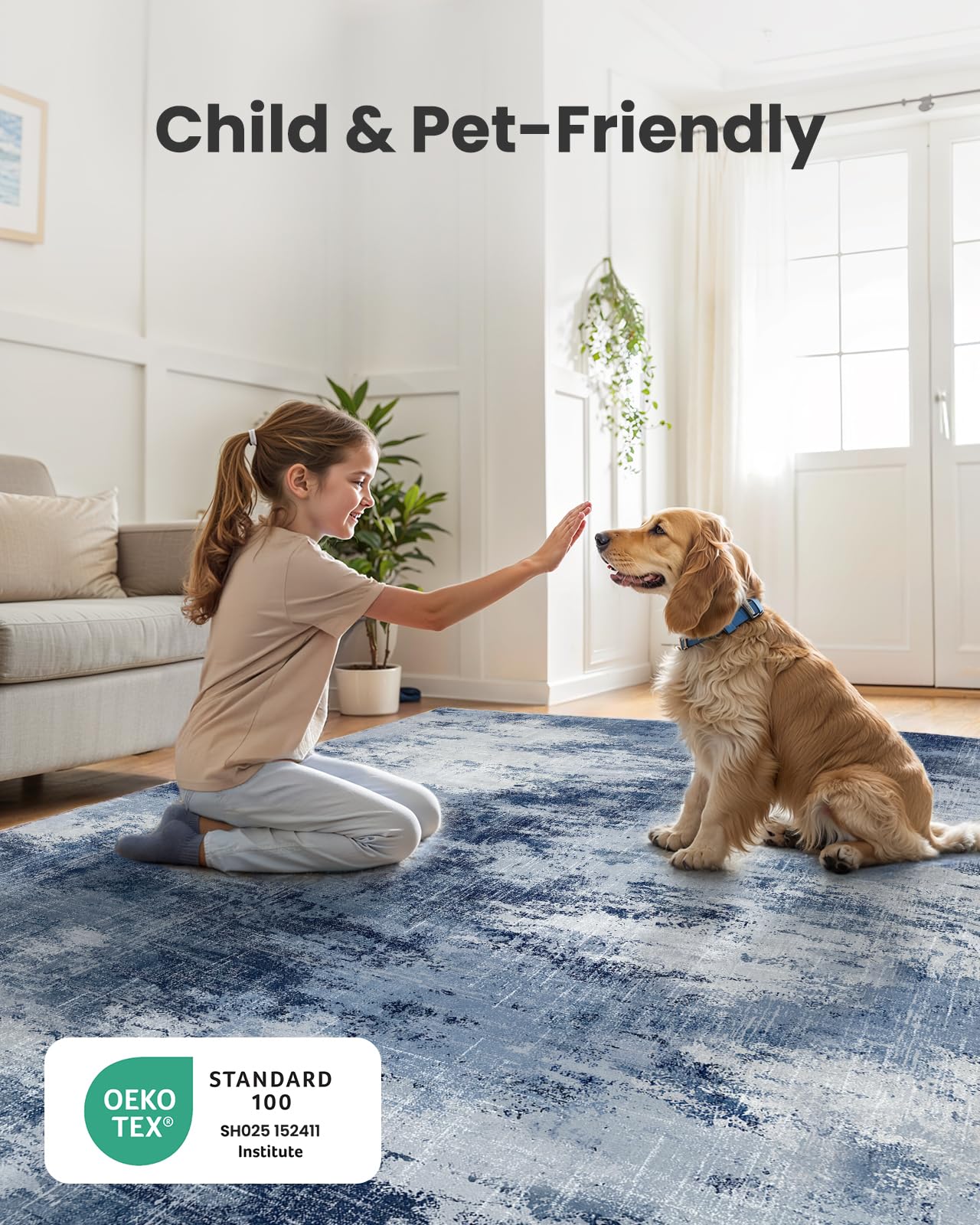 AMADA HOMEFURNISHING entryway 6x9 rug fits compact spaces without visual clutter.
