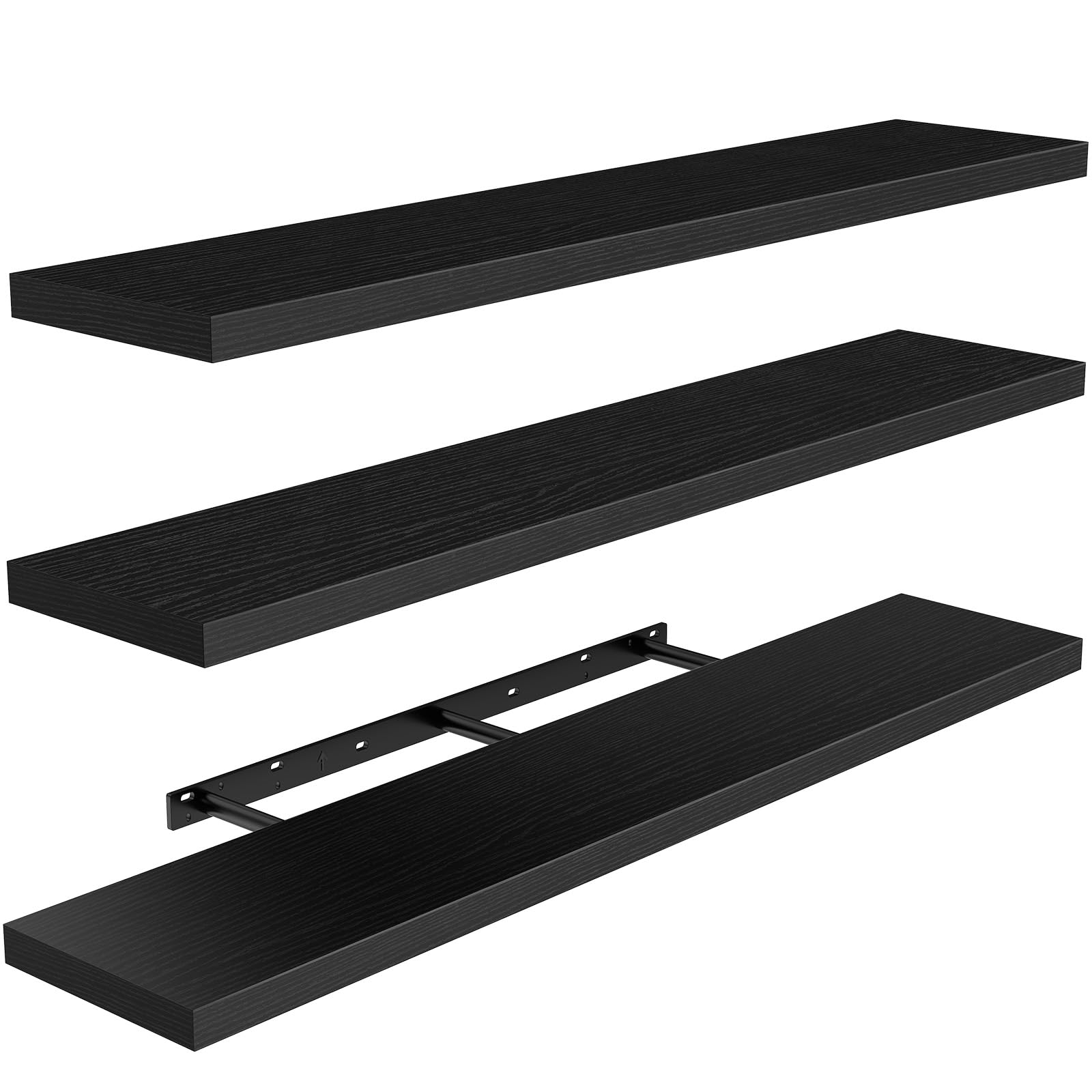 AMADA HomeFurnishing floating shelves with hidden brackets for a clean wall look.