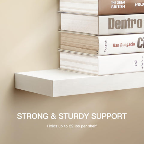 AMADA HOMEFURNISHING white floating shelves suit bathrooms, bedrooms, and living rooms.