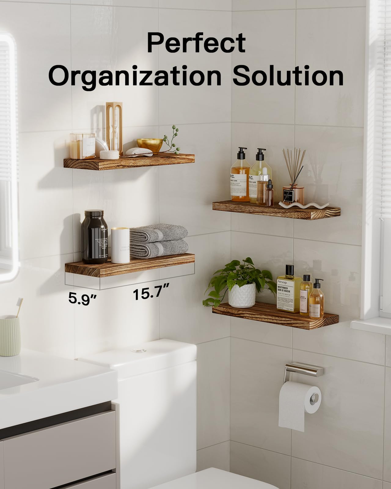AMADA HOMEFURNISHING sag-free brackets on wall shelves securely display decor