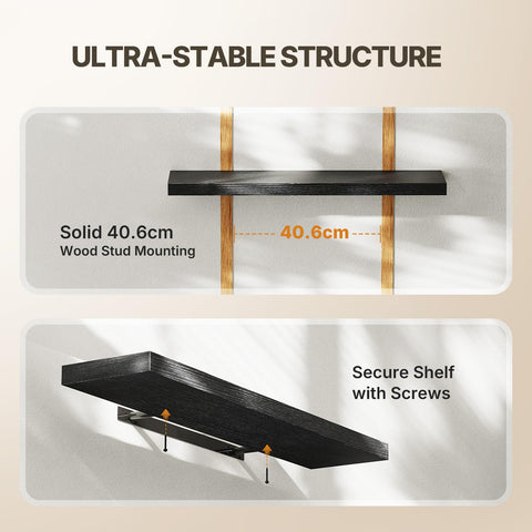 AMADA HOMEFURNISHING display shelf above a desk adds extra workspace