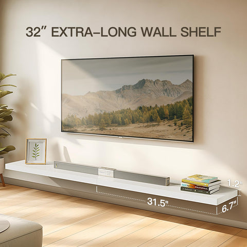 AMADA HOMEFURNISHING floating shelves display photos and decor securely.