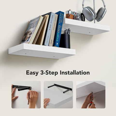 AMADA white shelves with matte finish enhance any room's style.