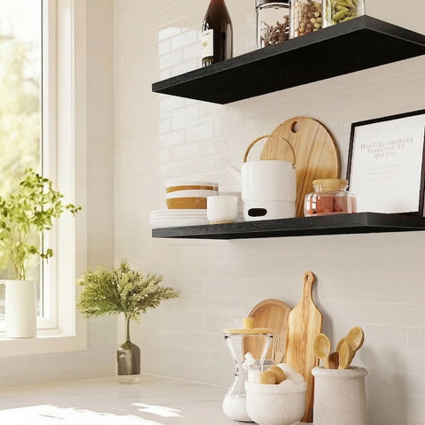 AMADA HOMEFURNISHING invisible brackets keep the look clean while supporting everyday items
