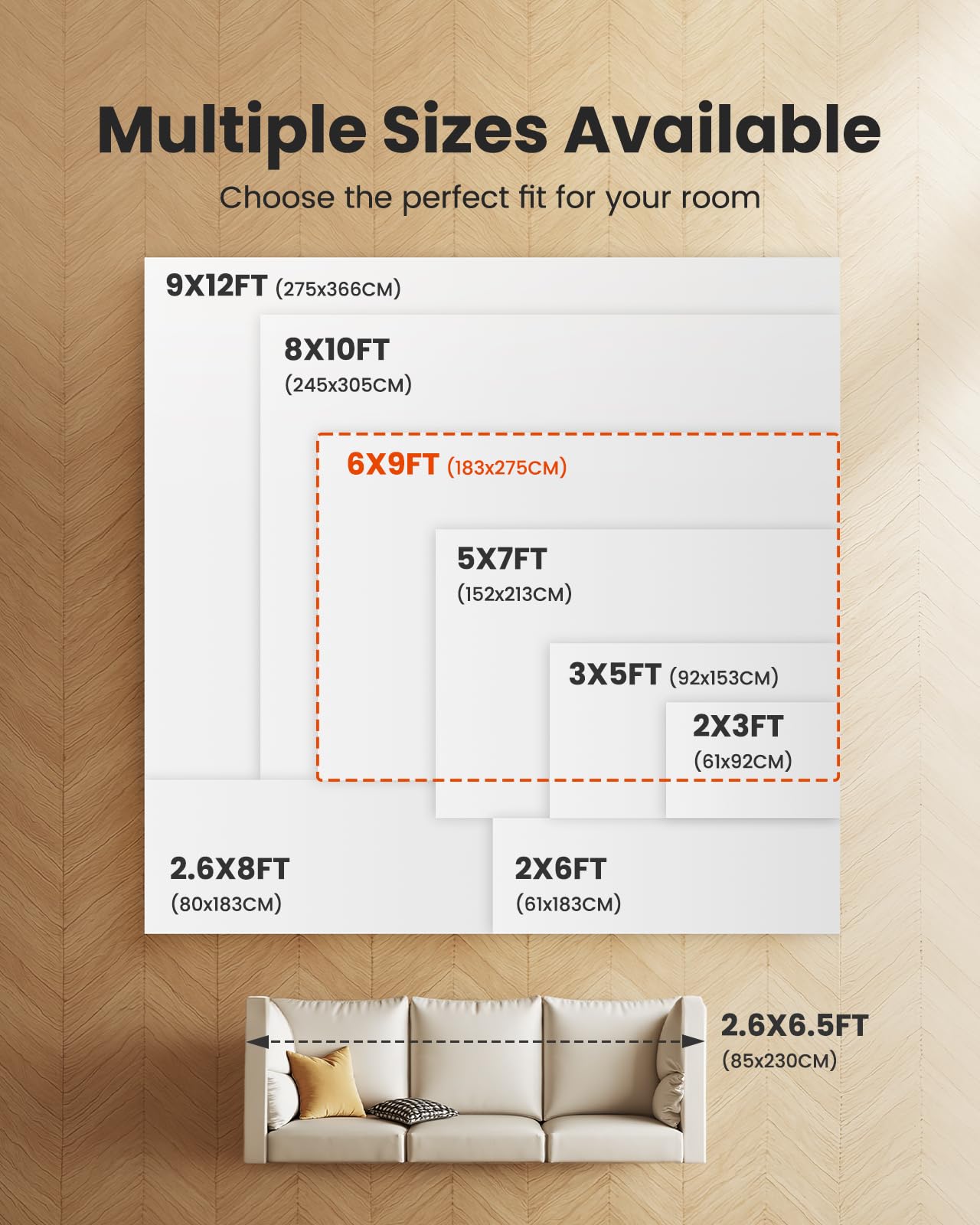 AMADA HOMEFURNISHING low-pile soft fibers provide comfortable, barefoot-friendly texture.