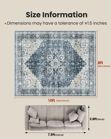 AMADA HOMEFURNISHING low-profile rug with sleek edge binding for a seamless floor transition.