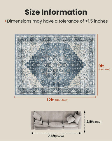 AMADA HOMEFURNISHING rug with non-slip backing for secure placement on smooth floors