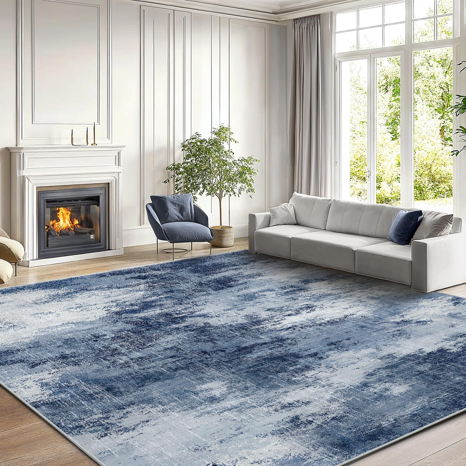 AMADA HOMEFURNISHING soft low-pile fibers provide comfortable barefoot feel.