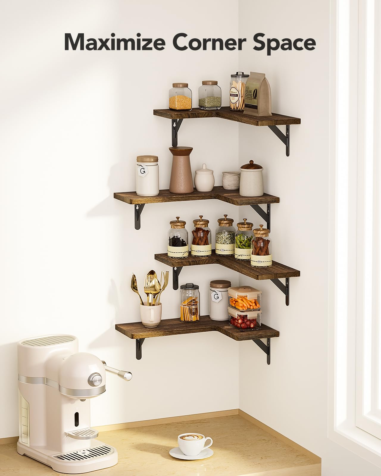 AMADA HOMEFURNISHING solid Paulownia wood shelves offer sturdy display for books.