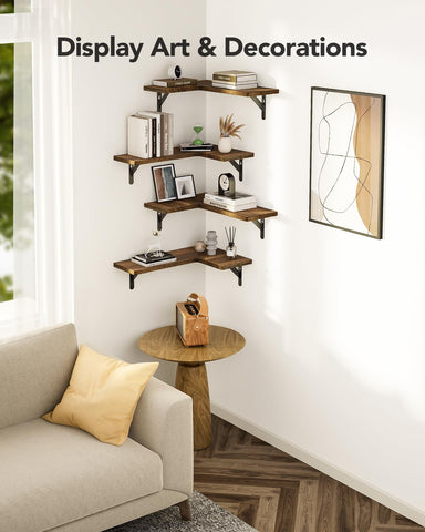 AMADA HOMEFURNISHING wall-mounted shelves install easily with included hardware.