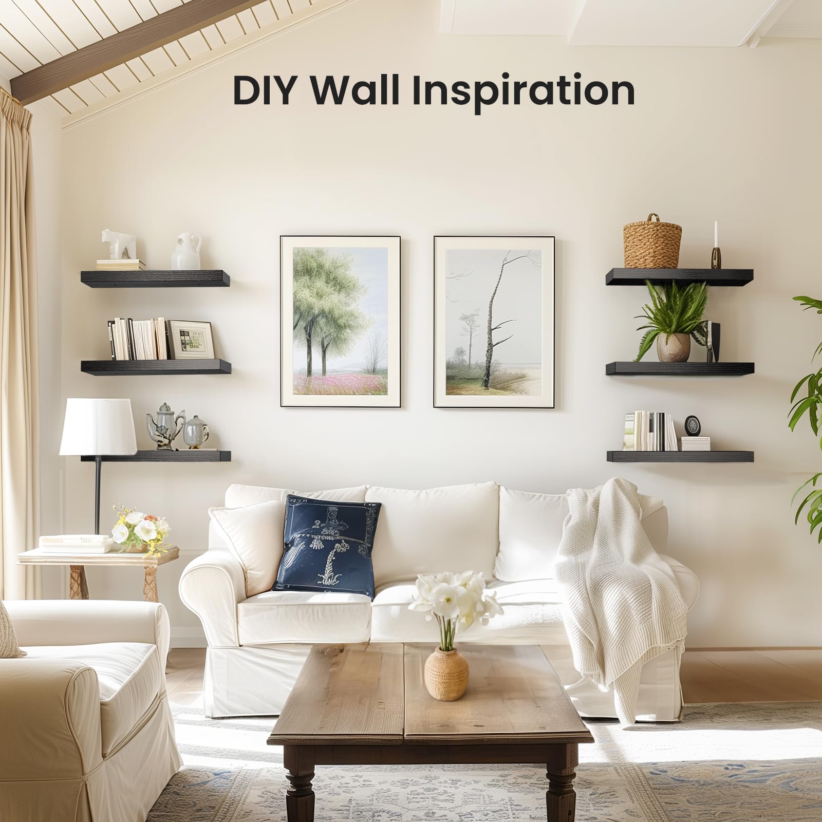 AMADA HOMEFURNISHING wall shelves invisible brackets bedroom for tidy organization