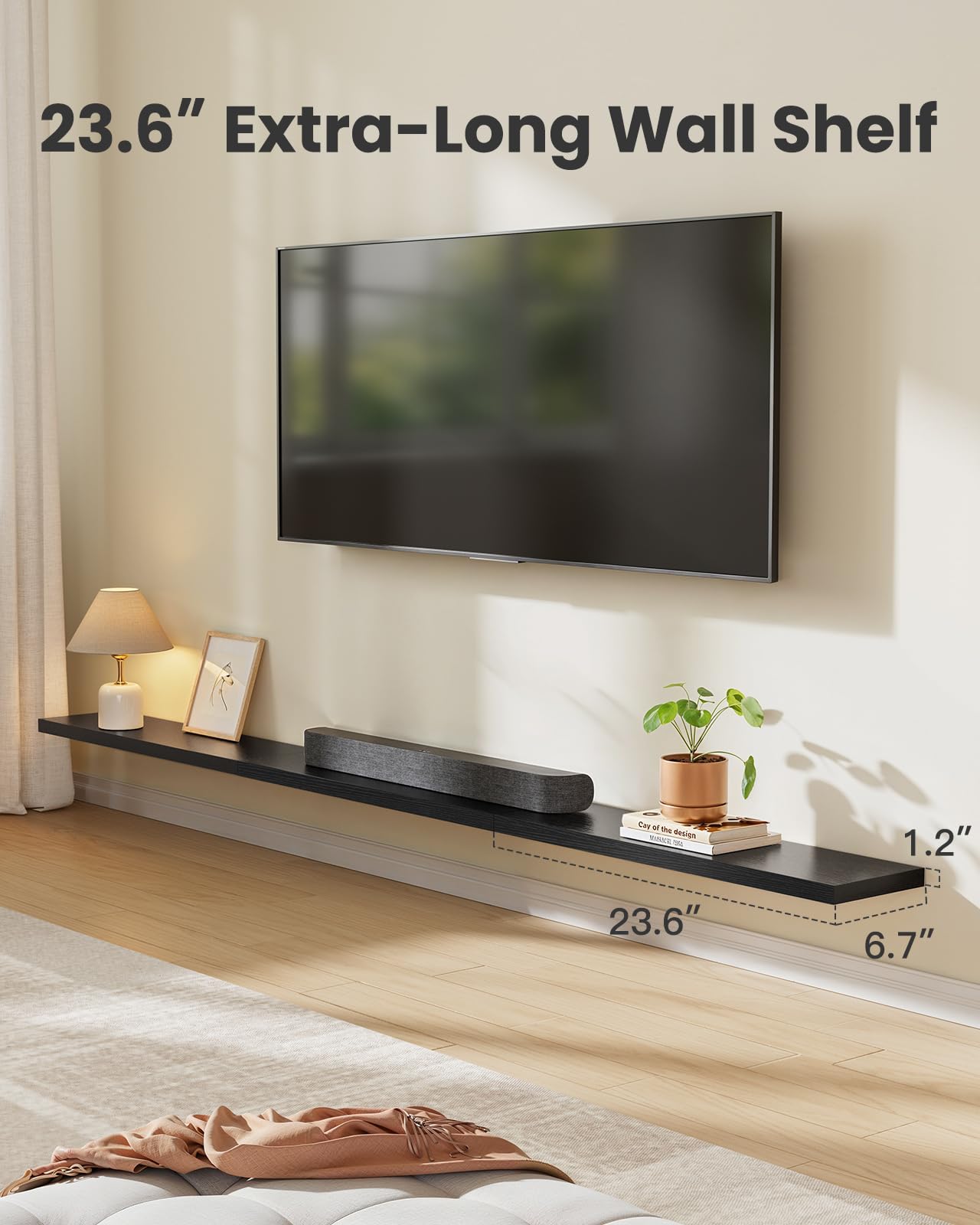 AMADA wall shelves with hidden brackets for a pristine wall line